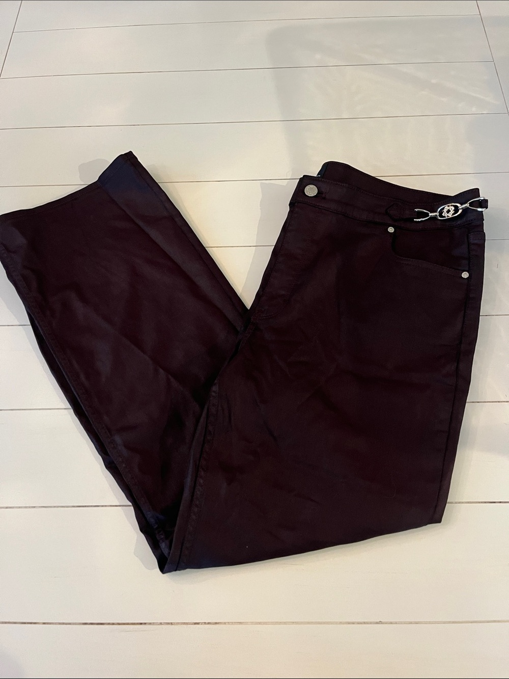 White House Black Market Burgundy Skinny Jeans